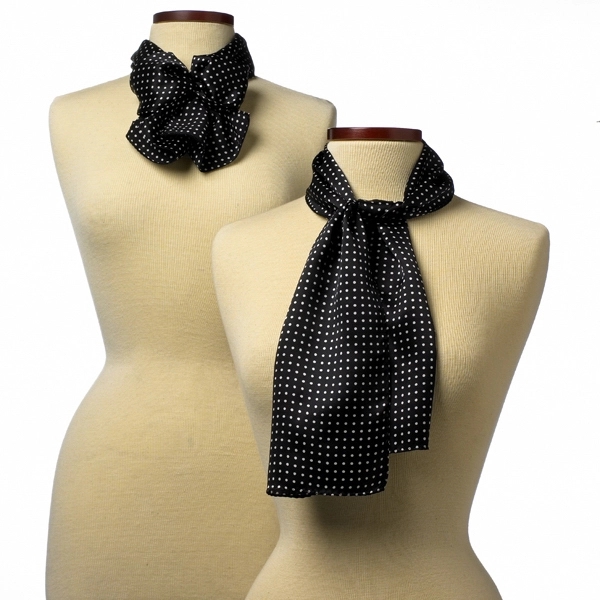 Black with white dot pattern Newport Collection 8" x 45" polyester... from ASI 98085 Wolfmark