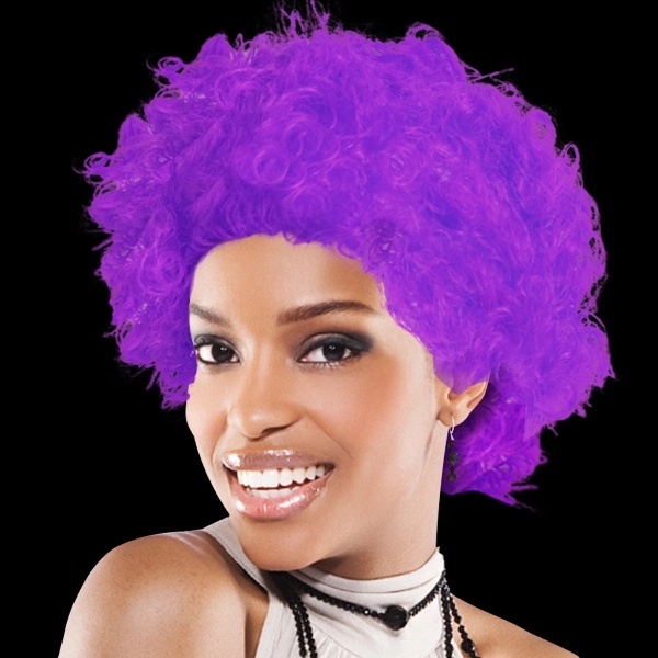 Purple cheering team spirit costume wig; adult sized.... from ASI 42016 Brighter Promotions Inc / Chemical Light™