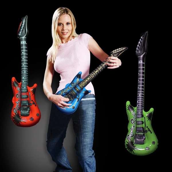 22" inflatable guitar offered in an assortment of colors.... from ASI 42016 Brighter Promotions Inc