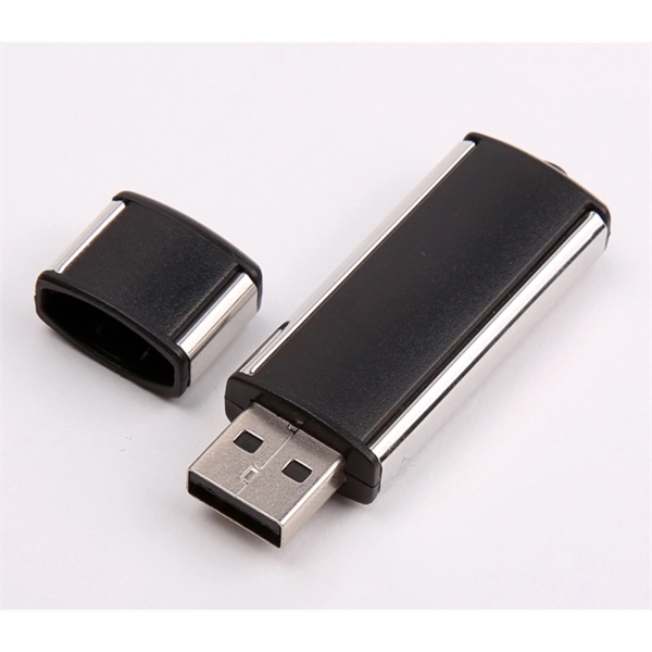 Rectangular USB flash drive with rounded corners, silver trim, and several... from ASI 37218 Athena Promo (tm)