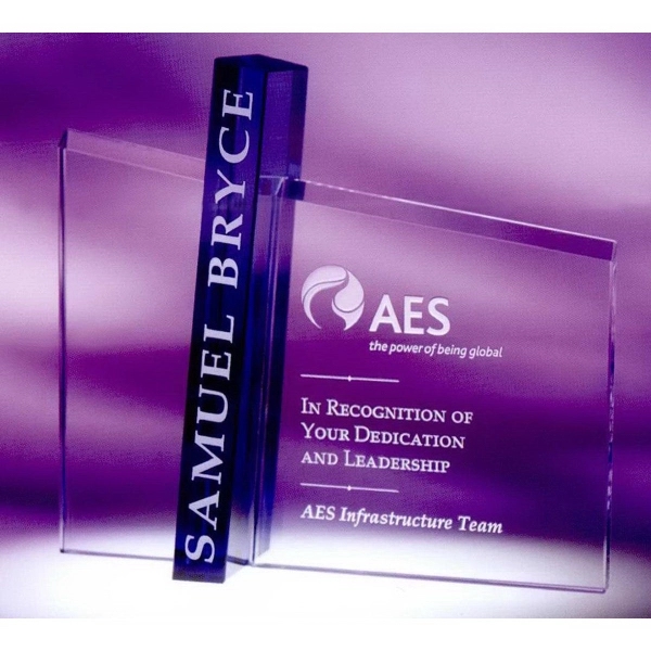 7.5" x 8.25" x 2" Acumen wedge-style free standing optical crystal... from ASI 62985 J. Charles / J. Charles