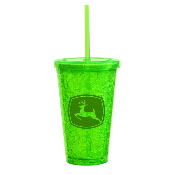 16 oz double wall plastic freezer gel tumbler with screw on... from ASI 40544 Binaco / Binaline