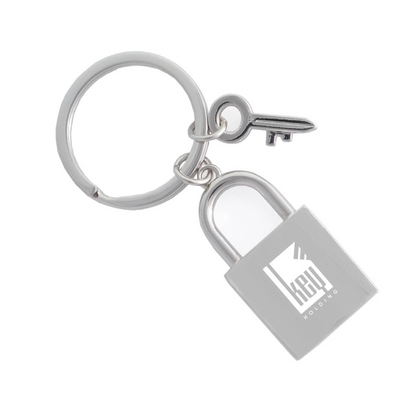 Metal miniature padlock with tiny key keychain.... from ASI 31517 Admart Products / Admart Line