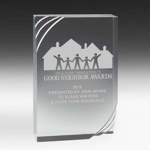 3 1/2" x 5 1/2" freestanding acrylic award with 1 1/4"... from ASI 62660 Innovation Line