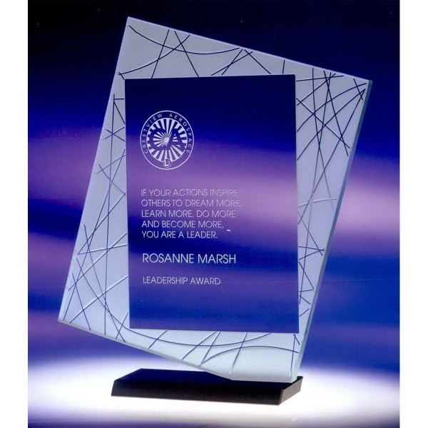 Direction award featuring an abstract pattern etched on jade crystal and... from ASI 62985 J. Charles