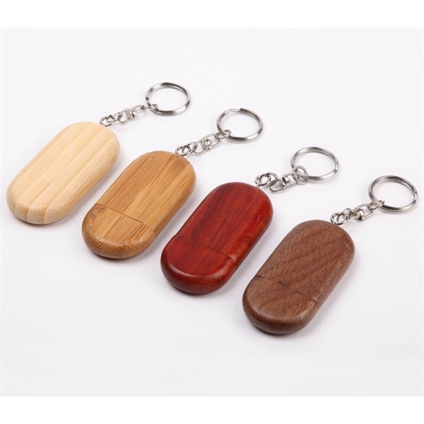 Wooden USB flash drive with key chain attachment and several finishes.... from ASI 37218 Athena Promo (tm)
