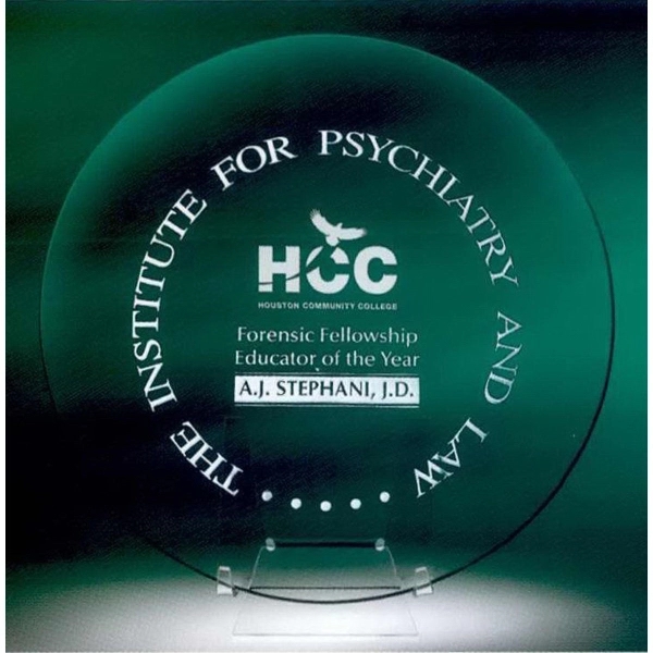 Quest award plate made of jade crystal with an eye-catching design.... from ASI 62985 J. Charles