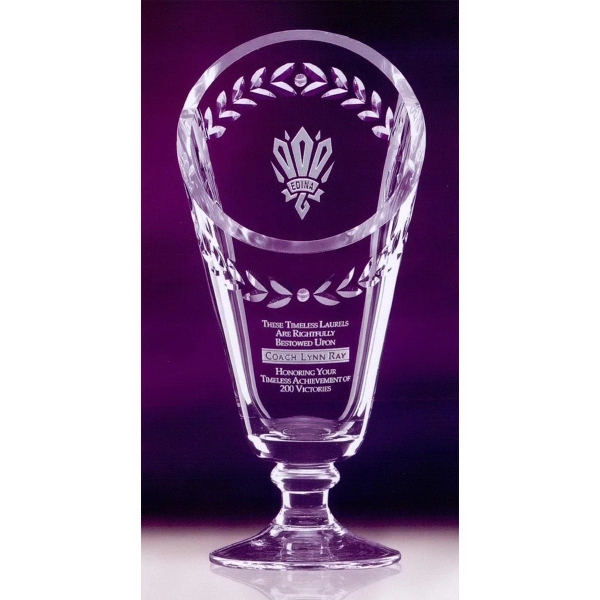 Laurel cup award made of hand-blown, hand-cut crystal with a new... from ASI 62985 J. Charles