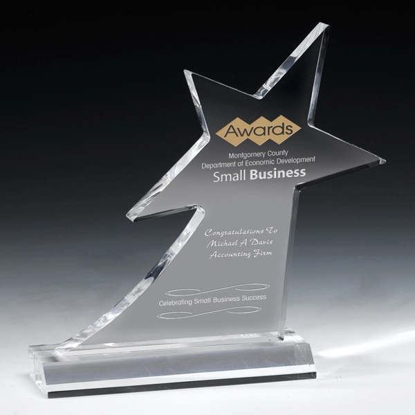 Star shaped acrylic award with customization options.... from ASI 62660 Innovation Line