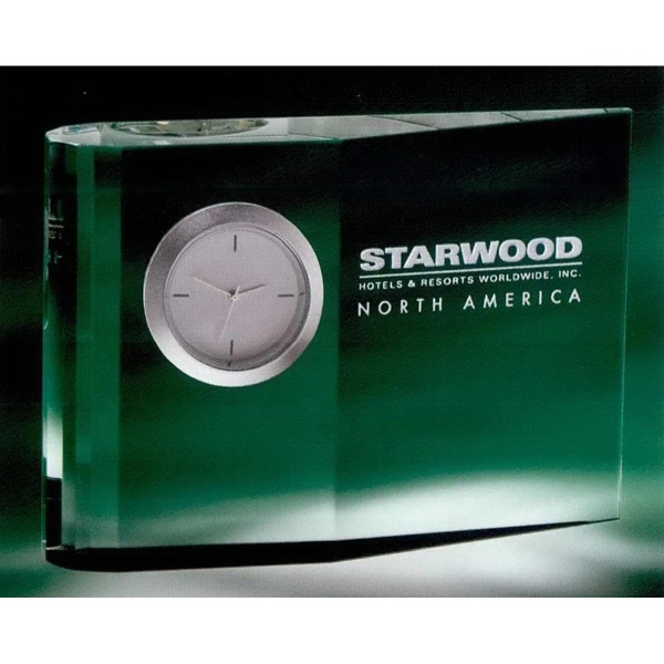 Zilo desk clock made of optic crystal with quartz movement and... from ASI 62985 J. Charles