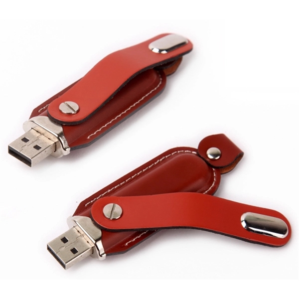 Leather USB flash drive with a rectangular shape and rounded corners,... from ASI 37218 Athena Promo (tm)