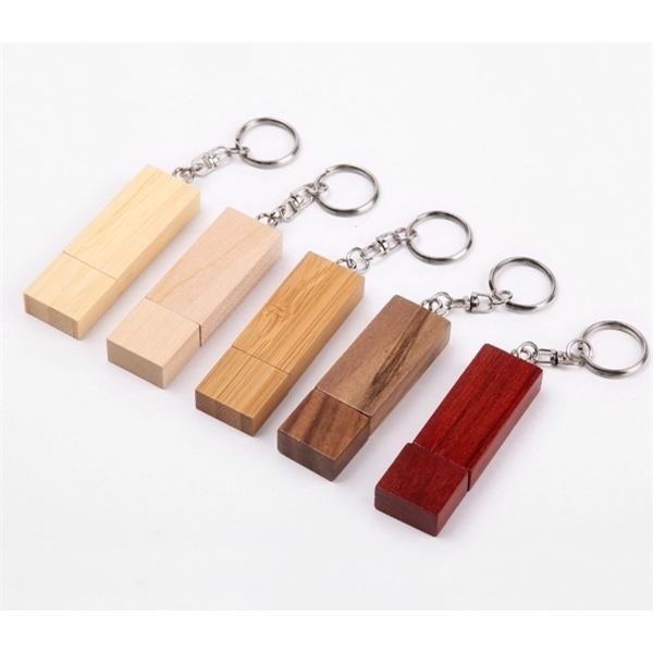Wooden key chain USB flash drive with several wood finishes and... from ASI 37218 Athena Promo (tm)