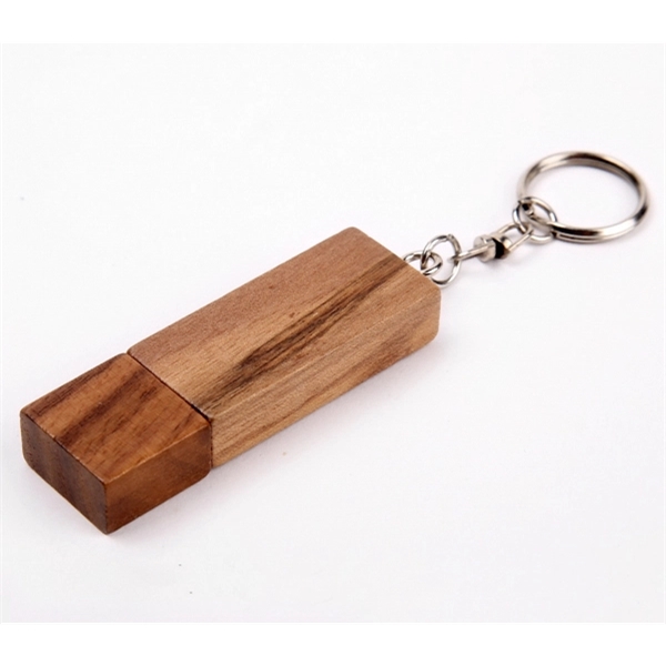Wooden key chain USB flash drive with several wood finishes and... from ASI 37218 Athena Promo (tm)