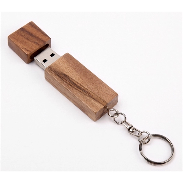 Wooden key chain USB flash drive with several wood finishes and... from ASI 37218 Athena Promo (tm)