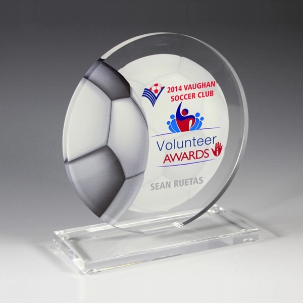 Soccer achievement award made of acrylic with customization.... from ASI 62660 Innovation Line