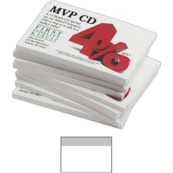 Full color custom notes on standard white stock, large run. 4"... from ASI 81500 Navitor Inc / Navitor®