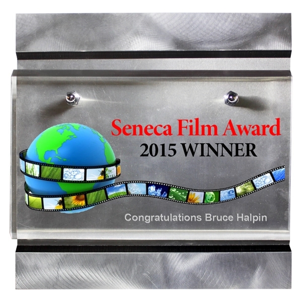 9" x 9" plaque with swirled metal side plates and brushed... from ASI 62660 Innovation Line