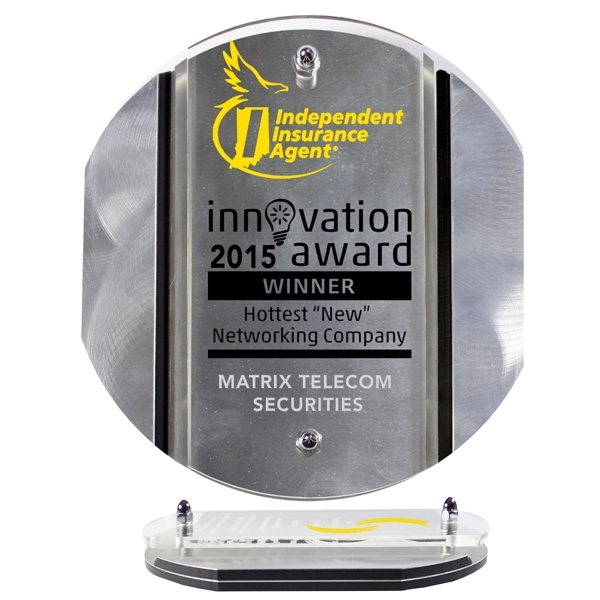 8 1/4" x 9" plaque with swirled metal side plates and... from ASI 62660 Innovation Line