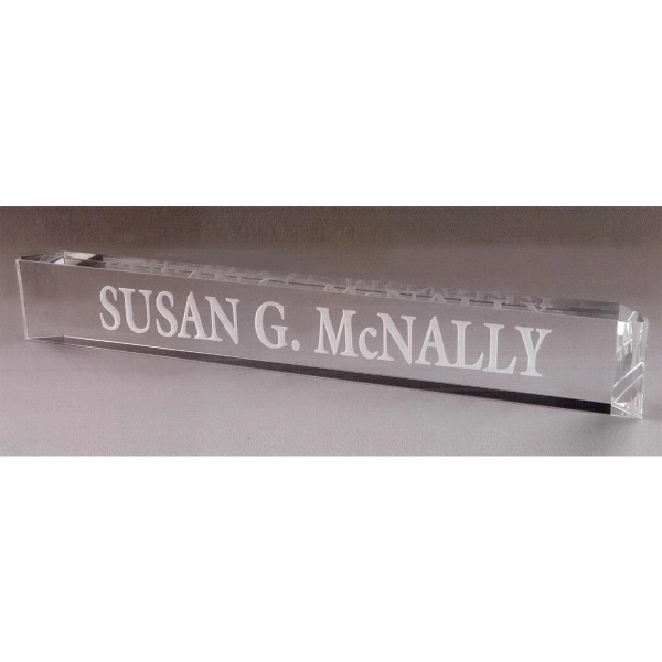 Director's nameplate made of optic crystal etched with Roman style letters.... from ASI 62985 J. Charles