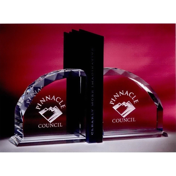 Radii bookends made of solid optic crystal with sleek bases and... from ASI 62985 J. Charles