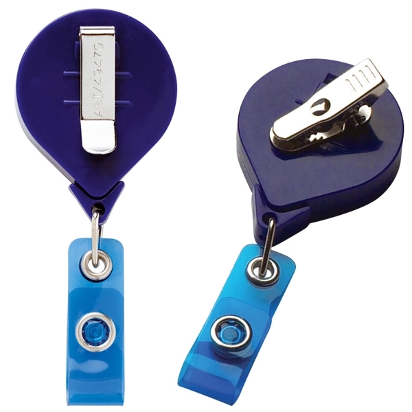 JUMBO Round retractable badge reel in solid colors, belt clip back,... from ASI 49470 DEVARA