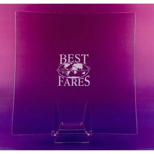 Square or round hostess tray made of glass measuring 8" x... from ASI 62985 J. Charles
