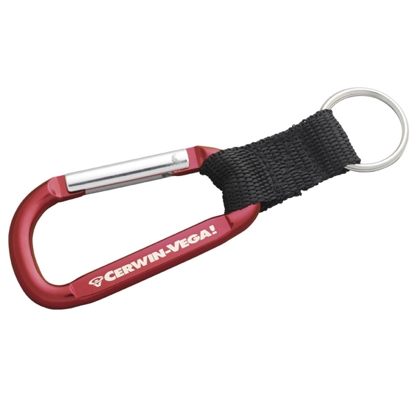 Heavy Anodized Aluminum Carabiner with Split ring & Woven Strap.... from ASI 73871 Next Promotions LLC