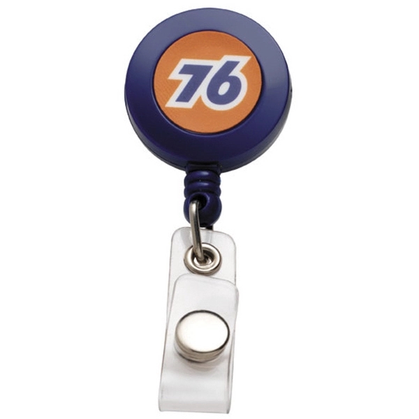 Round Retractable Badge Holder with N-Dome or Dura-Panel Imprint, a standard... from ASI 73871 Next Promotions LLC