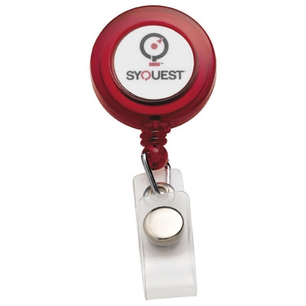 Round Retractable Badge Holder with N-Dome or Dura-Panel Imprint, a standard... from ASI 73871 Next Promotions LLC