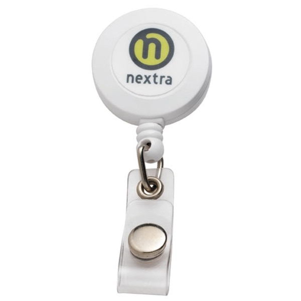 Round Retractable Badge Holder with N-Dome or Dura-Panel Imprint, a standard... from ASI 73871 Next Promotions LLC