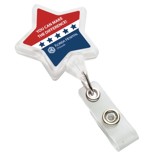 Retractable Star Shaped Badge Holder with Stationary Slide Clip.... from ASI 73871 Next Promotions LLC