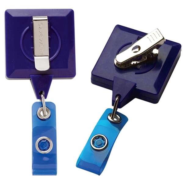JUMBO square retractable badge reel with belt clip back, solid colors.... from ASI 49470 DEVARA