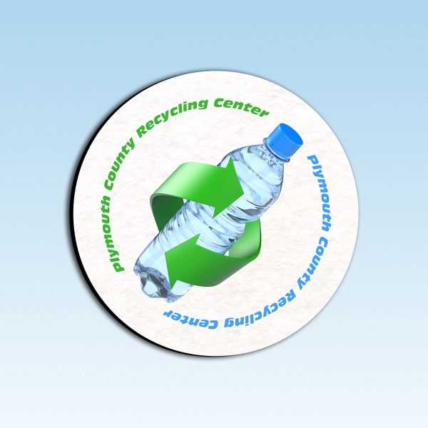 Round 1/4" thick 4" diameter recycled bottle coaster with recycled tire... from ASI 35730 Americanna Co / Americanna