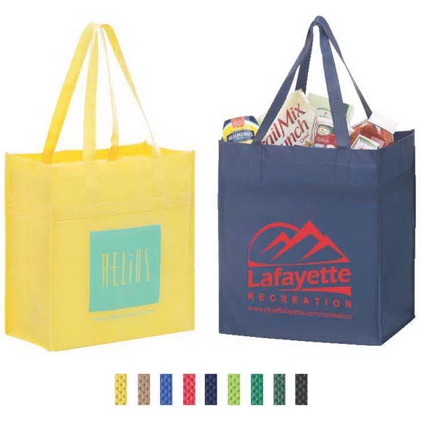 Reusable grocery bag with 22" handles and poly-board bottom insert.... from ASI 81500 Navitor Inc / Navitor®