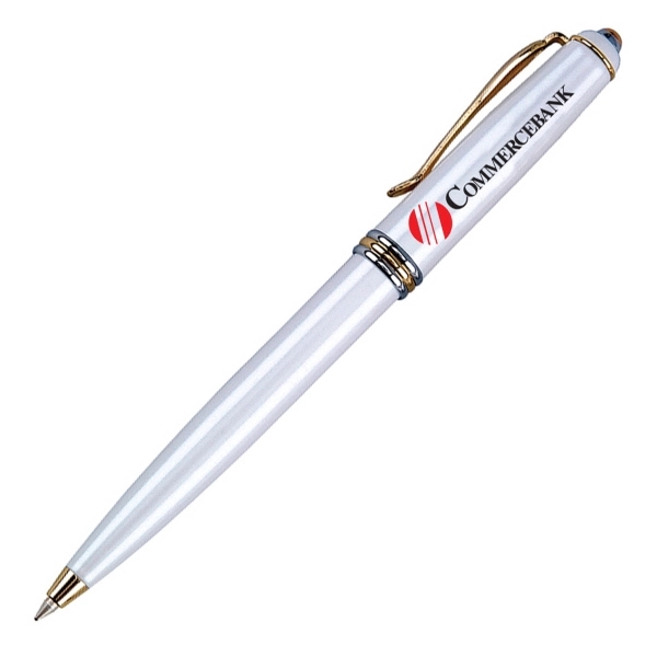Twist action brass ballpoint pen with gold accents and matte coated... from ASI 40544 Binaco / Binaline