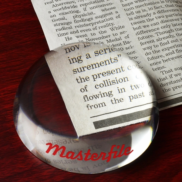Glass crystal dome optical paperweight that doubles as a magnifier.... from ASI 40544 Binaco / Binaline