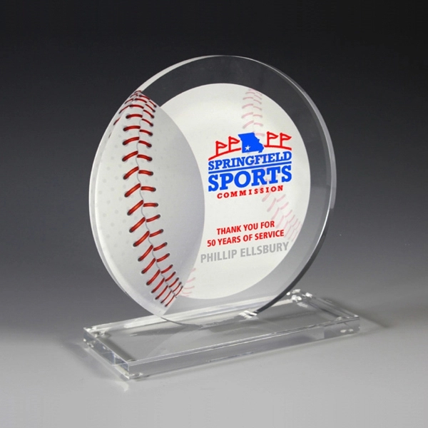 Baseball themed acrylic award with customization.... from ASI 62660 Innovation Line