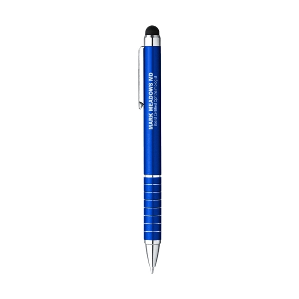 Aluminum twist action ballpoint pen with capacitive touch stylus tip.... from ASI 31517 Admart Products / Admart Line