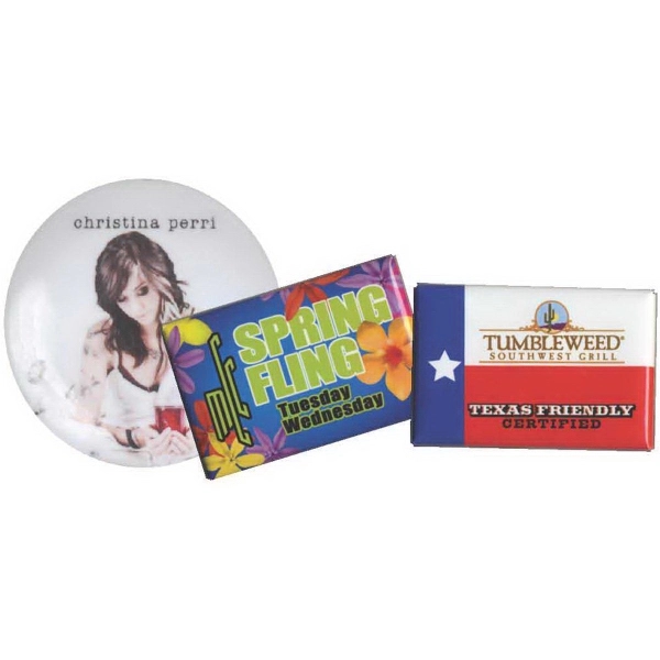 Full color rectangular button with standard safety pin attachment... from ASI 81500 Navitor Inc / Navitor®