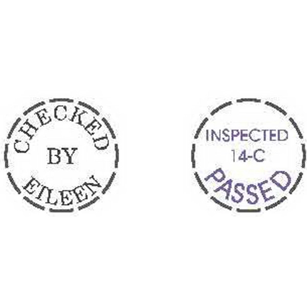 Custom self-inking stamp. Round Inspection with diameter. Microban.... from ASI 81500 Navitor Inc / Navitor Specialty Products