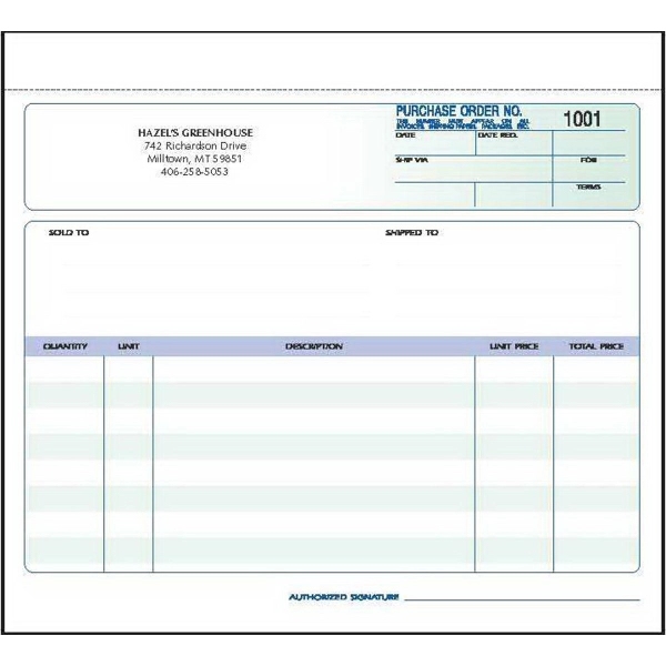 2-part or 3-part purchase order ruled form, 8 1/2" x 7".... from ASI 81500 Navitor Inc / Checks & Forms