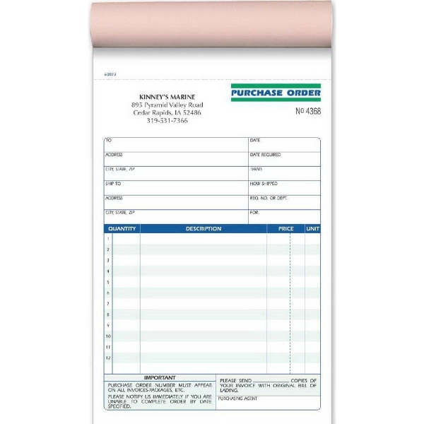 5 1/2" x 8" 3-part Ruled Order Book, 50 sets per... from ASI 81500 Navitor Inc / Navitor®