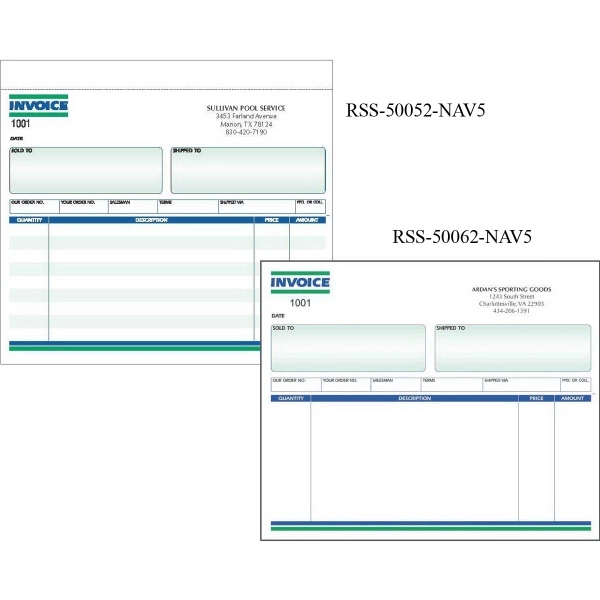 Ruled invoice form, 8 1/2" x 7".... from ASI 81500 Navitor Inc / Checks & Forms