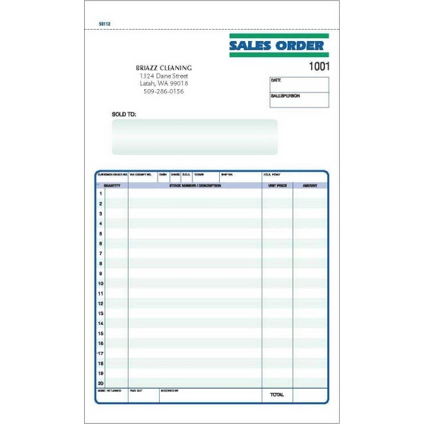 2-part or 3-parts sales order forms, 5 1/2" x 8 1/2".... from ASI 81500 Navitor Inc / Checks & Forms