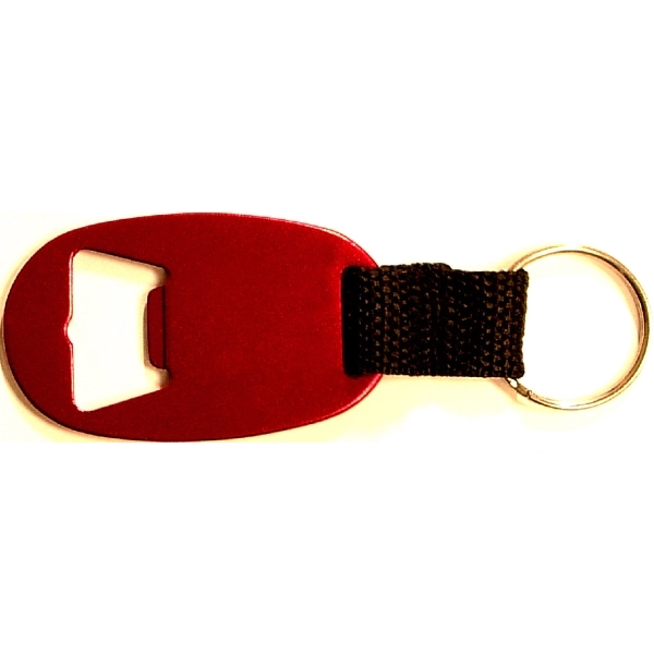 Jumbo size oval shape bottle opener with strap and key chain.... from ASI 74585 Nu Promo International / Nu Promo Line