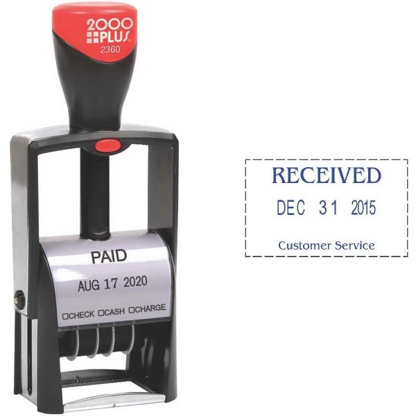 Custom self-inking heavy duty metal dater with Microban.... from ASI 81500 Navitor Inc / Navitor Specialty Products