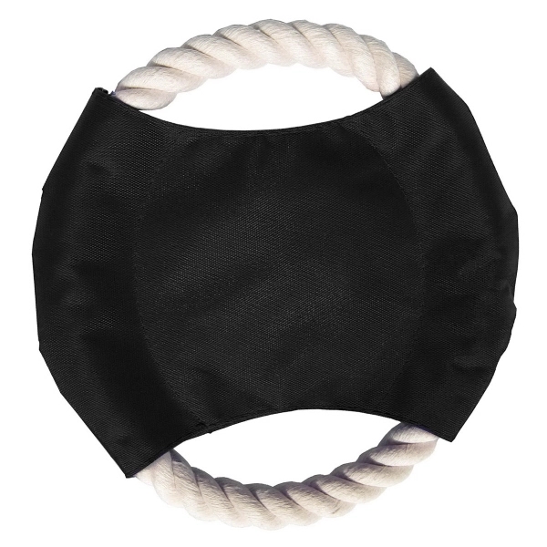 Durable pet rope disc toy measuring 7" diameter with one-color/one-location screen... from ASI 92980 WOV-IN® / Promopet