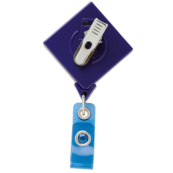 Diamond shaped retractable badge reel in solid colors, alligator clip back,... from ASI 49470 DEVARA
