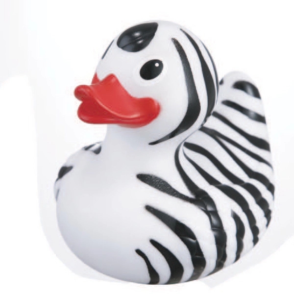 Rubber Safari Zebra Duck Squeaking Toy balanced for floating... from ASI 31977 Adline Industries Inc