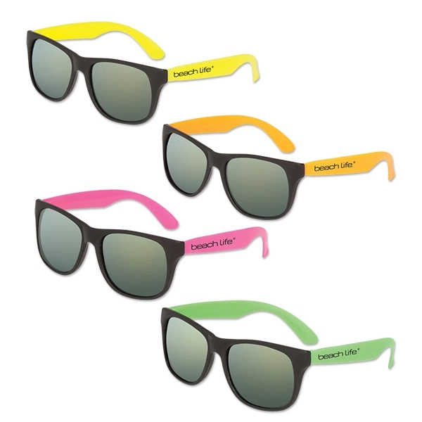 Classic neon sunglasses made of plastic with mirrored lenses; sized for... from ASI 98360 WOWLine / WOWLine®